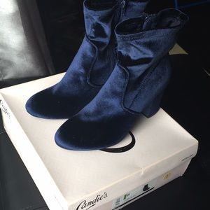 Candies Satin Blue Booties